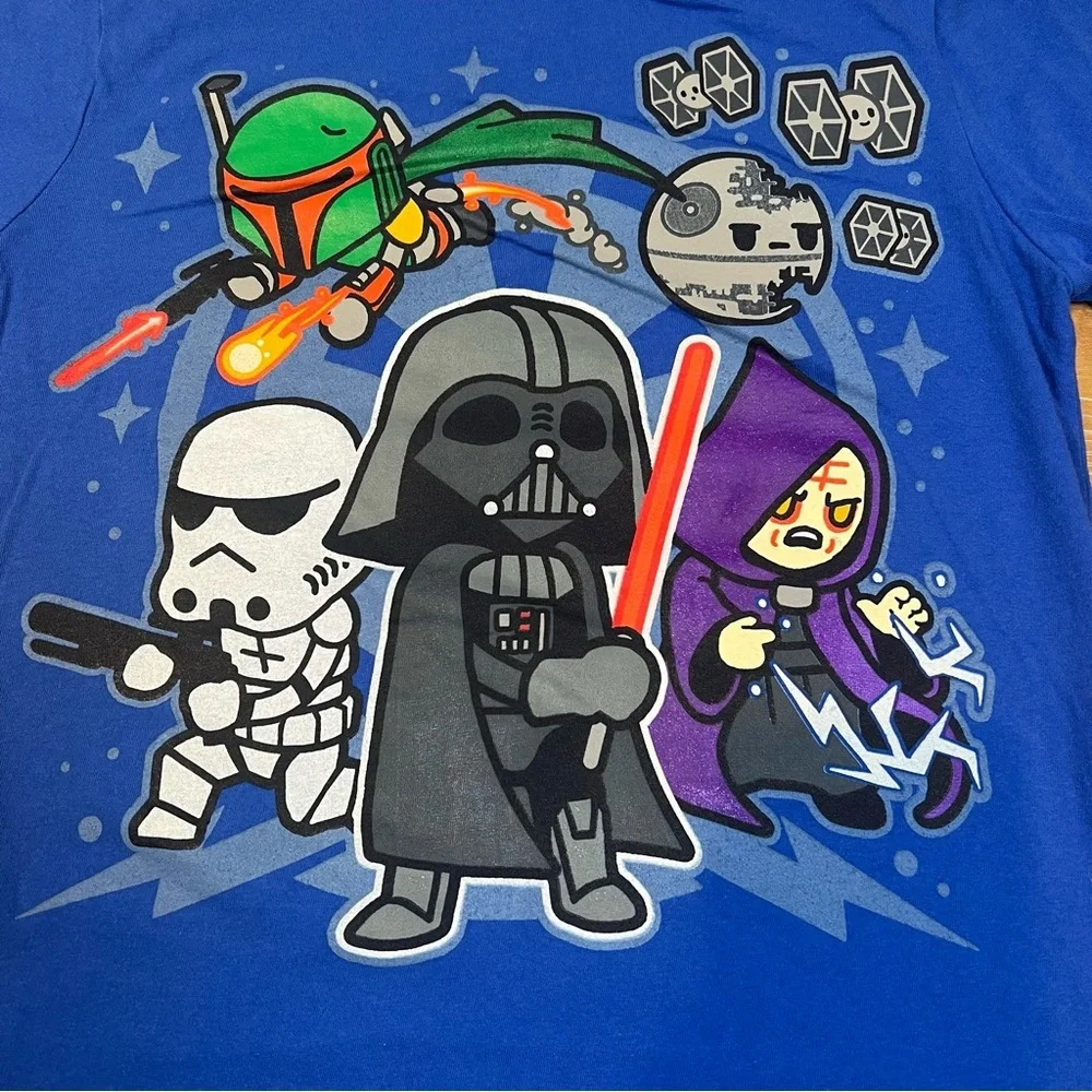 Star Wars Kids Royal Blue Graphic Short Sleeve T-Shirt | Size Youth Large